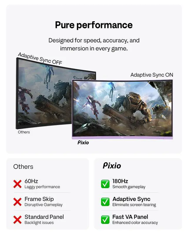 Alt view image 4 of 4 - PXC278 Wave Purple 27 inch 180Hz Refresh Rate QHD 1440p Resolution 1650R Curved Fast VA Panel 1ms GTG Response Time Adaptive Sync HDR Curved Gaming Monitor