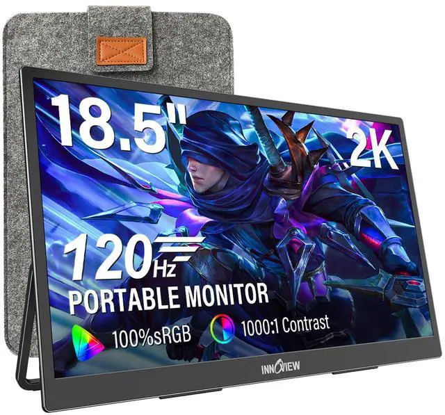 Main image of 2K Portable Monitor for Laptop 18.5" 2560x1440p QHD 120Hz 100% sRGB USB-C Standard HDMI Gaming Monitor,HDR Travel External Second Screen for Laptop, PC, Game Consoles