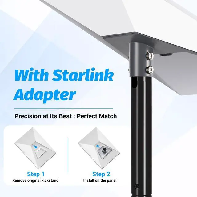 Alt view image 3 of 4 - 15FT Gen 3 Starlink Pole Mount, Starlink Mount with Pipe Adapter, Starlink Ground Pole Mounting Kit for Starlink Standard 4/4X/Gen 3