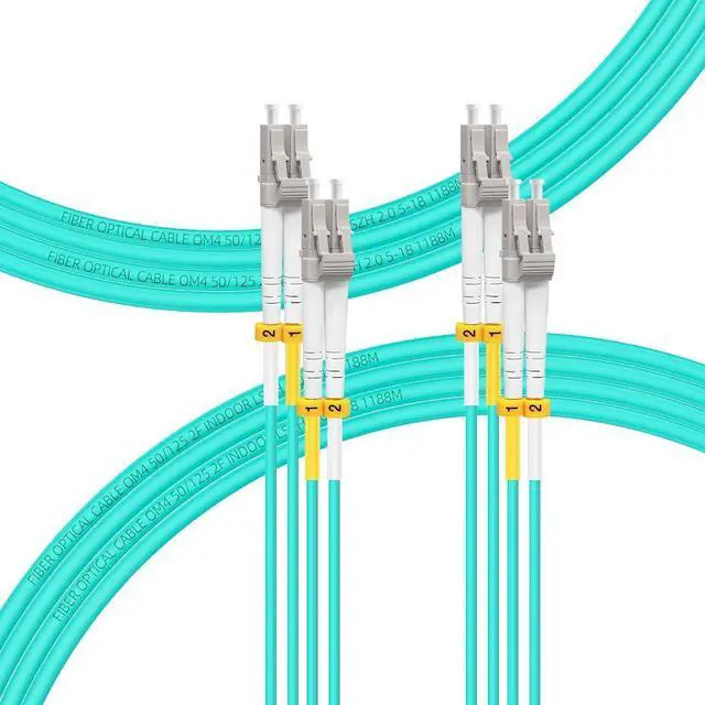 Main image of 30M-2Pack LC to LC Fiber Patch Cable OM4 Multimode, MM Multi Mode Fiber Optic Cable, MMF Fiber Jumper Cord, 10Gb/40Gb/100Gb, Duplex, 50/125um, LSZH, 30M(98ft)-2Pack