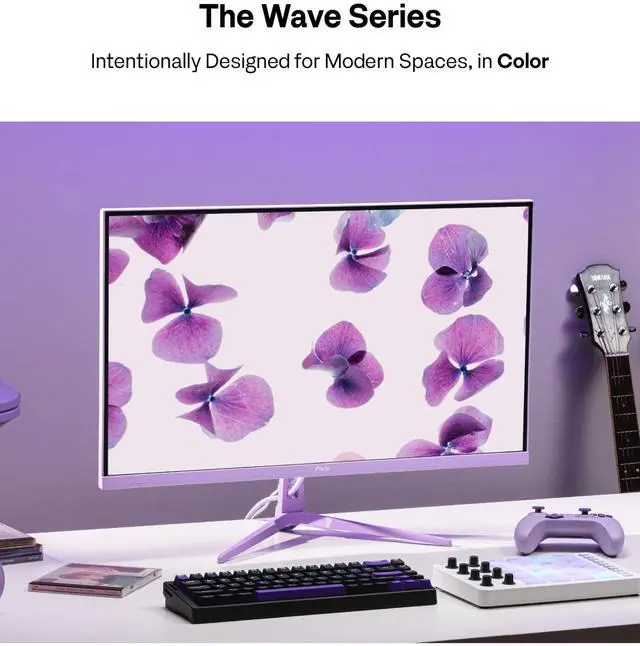 Alt view image 2 of 6 - PX246 Wave Purple 24 inch 120Hz Refresh Rate FHD 1080p Resolution IPS Panel 4ms GTG Response Time Gaming Monitor with Adaptive Sync
