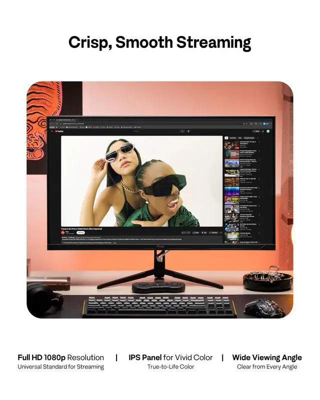 Alt view image 5 of 6 - PX246 Wave 24 inch 120Hz Refresh Rate FHD 1080p Resolution IPS Panel 4ms GTG Response Time Gaming Monitor with Adaptive Sync