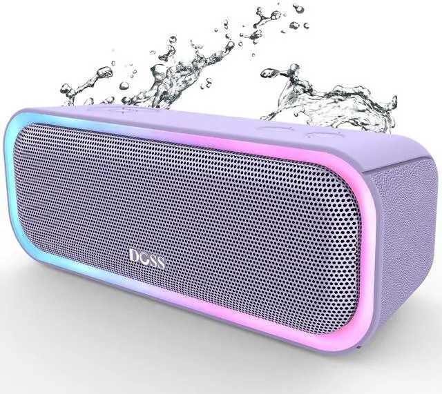 Main image of SoundBox Pro Bluetooth Speaker, 20W Stereo Sound, Active Extra Bass, 20H Playtime, Multi-Colors Lights, Wireless Stereo Pairing, IPX6 Waterproof for Garden, Hiking, Camping, Beach, Party-Purple