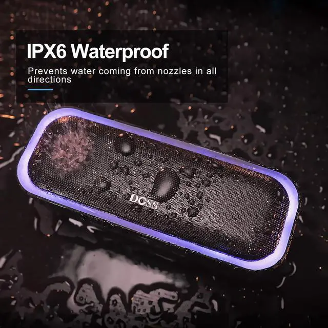 Alt view image 4 of 6 - SoundBox Pro Bluetooth Speaker, 20W Stereo Sound, Active Extra Bass, 20H Playtime, Multi-Colors Lights, Wireless Stereo Pairing, IPX6 Waterproof for Garden, Hiking, Camping, Beach, Party-Purple