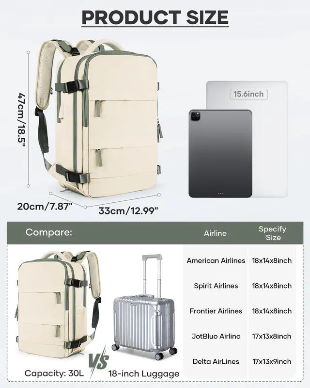 Alt view image 4 of 6 - Vacuum Backpack Travel with Pump Vacpack Travel Backpack with Vacuum System Compression Backpacks