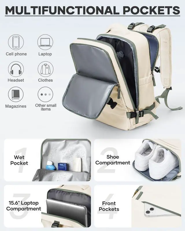 Alt view image 5 of 6 - Vacuum Backpack Travel with Pump Vacpack Travel Backpack with Vacuum System Compression Backpacks