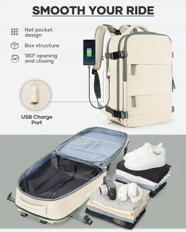 Alt view image 6 of 6 - Vacuum Backpack Travel with Pump Vacpack Travel Backpack with Vacuum System Compression Backpacks