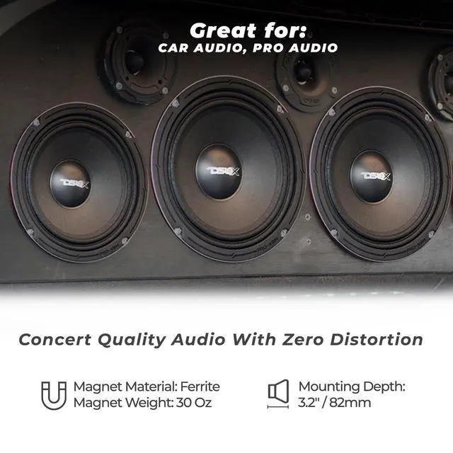 Alt view image 3 of 6 - PRO-X8M Loudspeaker - 8", Midrange, Red Steel Basket, 550W Max, 275W RMS, 8 Ohms - Premium Quality Audio Door Speakers for Car or Truck Stereo Sound System (1 Speaker), Classic