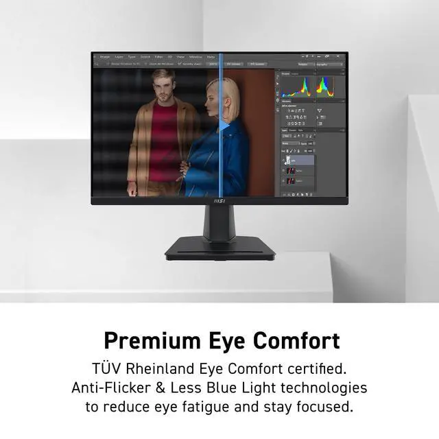 Alt view image 3 of 6 - PRO MP225V, 22-inch, 1920 x 1080 (FHD) Computer Monitor, 100Hz, Adaptive-Synch, HDMI, Video Port, Low Blue Light, Eye-Q Check, VESA Mountable, Tilt, 1ms, Black