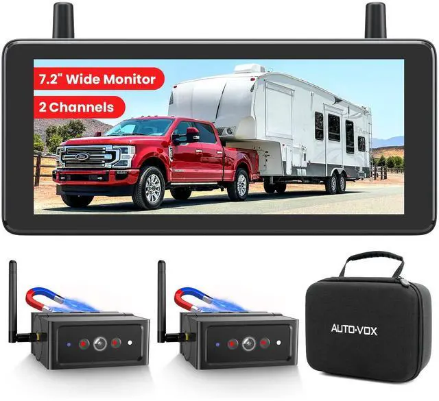 Main image of AUTO VOX Wireless Backup Camera Magnetic:Portable No Wiring 1 Min Install Trailer Hitch Camera,2-Channel HD 1080P Car Monitor & IR Night Vision Back Up Camera Systems for Truck,RV (7.2 inch Dual cam)
