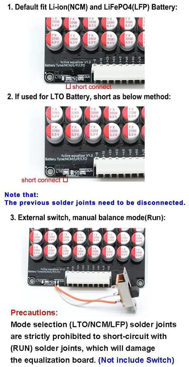 Alt view image 5 of 6 - 13S 14S 15S 16S 17S 5A Active Equalizer Balancer LFP Lifepo4 Lithium Li-ion Lipo/Titanate LTO Battery Energy Transfer Active Equalization Module Capacitor Faster Whole Group Balancing