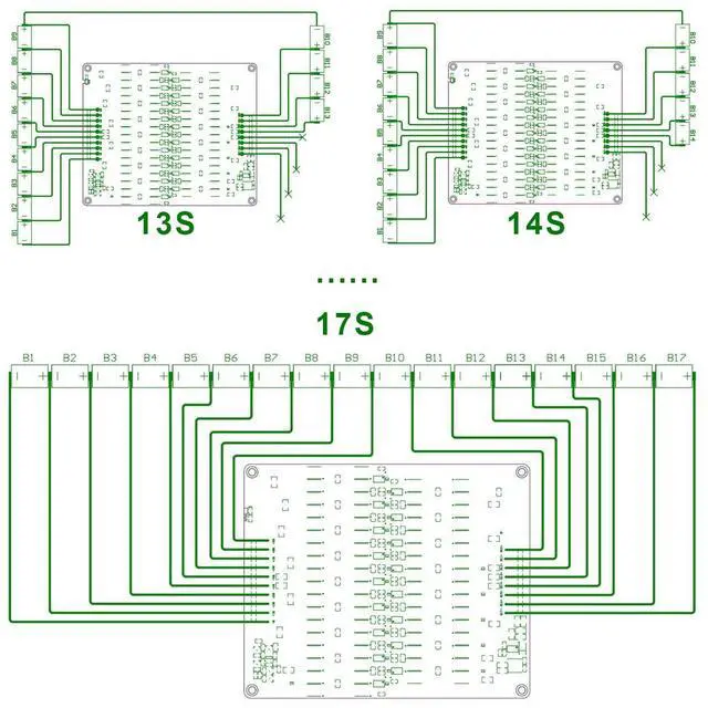 Alt view image 6 of 6 - 13S 14S 15S 16S 17S 5A Active Equalizer Balancer LFP Lifepo4 Lithium Li-ion Lipo/Titanate LTO Battery Energy Transfer Active Equalization Module Capacitor Faster Whole Group Balancing
