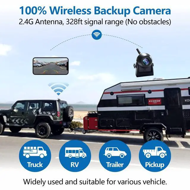 Alt view image 2 of 6 - Upgraded Wireless Backup Camera Magnetic Hitch, 4000mAh Rechargeable Battery Powered WiFi Rear View Camera, 720P IP68 Waterproof Reverse Camera for Truck/RV/Camper/Trailer for iPhone iPad Android