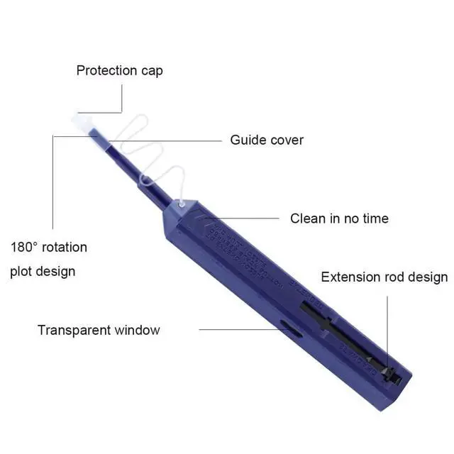 Alt view image 2 of 6 - LC Fiber Cleaner Pen - 10 Pack - 1.25mm LC Fiber Optic Cleaning Pen with Dual Action Connector Cleaner & Endface Cleaning Action