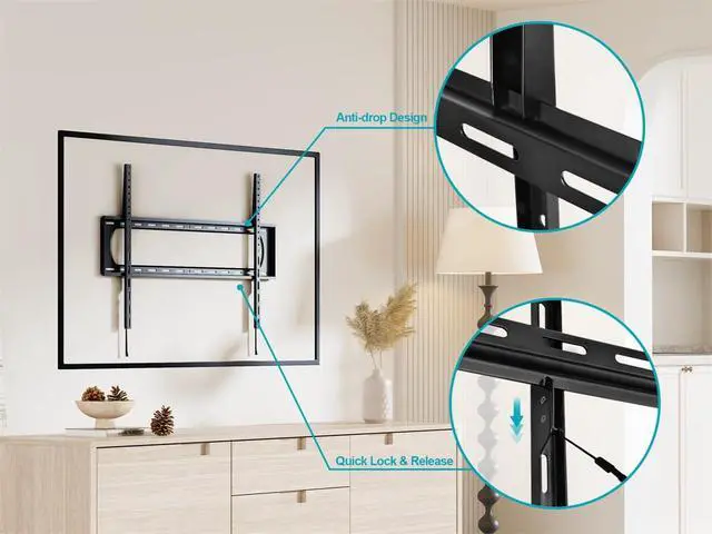 Alt view image 5 of 6 - Low Profile Fixed TV Wall Mount - TVs 60in-100in, Up To 220 lbs, VESA 900x600 - EZ Series