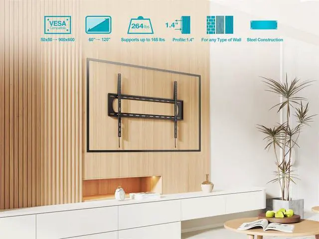 Alt view image 6 of 6 - Low Profile Fixed TV Wall Mount - TVs 60in-100in, Up To 220 lbs, VESA 900x600 - EZ Series