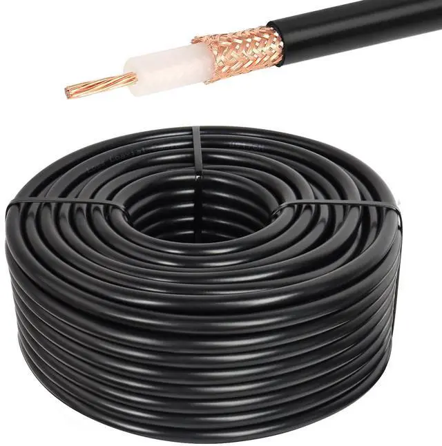 Main image of XRDS RF RG213 Coaxial Cable - 100FT 50 Ohm Low-Attenuation RG213 Coax Cable with Bare Copper Braid Shielding