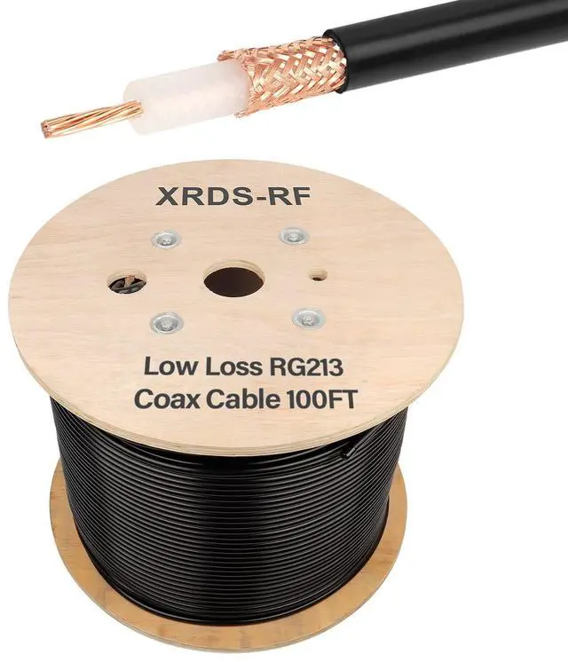 Alt view image 5 of 5 - XRDS RF RG213 Coaxial Cable - 100FT 50 Ohm Low-Attenuation RG213 Coax Cable with Bare Copper Braid Shielding