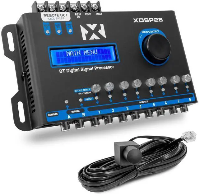 Main image of XDSP28 8-Channel X-Series 15 Band Parametric EQ Digital Signal Processor (DSP) with LCD Display, Built-in Bluetooth and Remote Level Controller
