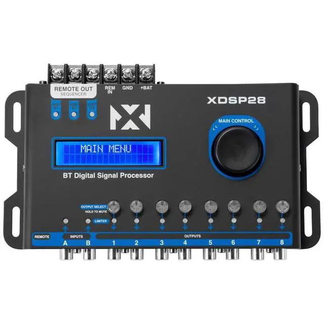 Alt view image 2 of 6 - XDSP28 8-Channel X-Series 15 Band Parametric EQ Digital Signal Processor (DSP) with LCD Display, Built-in Bluetooth and Remote Level Controller