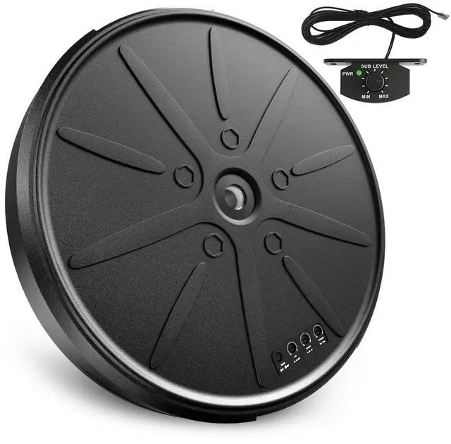 Main image of 800W Powered 12" Spare Tire Car Subwoofer with Built-in Amp & Remote - Anti-Theft Hidden Design, Deep Bass, Easy Plug & Play Install for Most Vehicles (Includes Wire Kit)