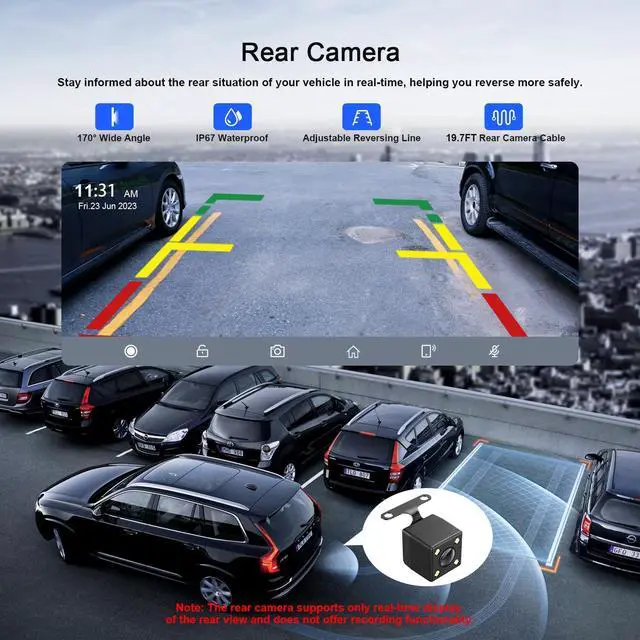 Alt view image 4 of 6 - 9.26" Portable Carplay Screen for Car with Wireless Apple Car Play & Android Auto Touch Screen, OTA Upgrade, Backup Camera, Voice Control, GPS Navigation, Mirror Link, Bluetooth 5.0, FM, AUX