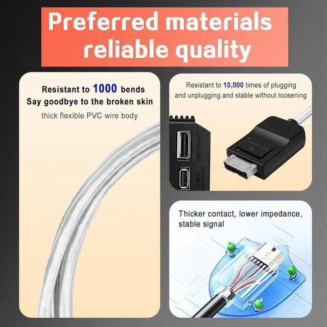 Alt view image 4 of 6 - One Invisible Connection Cable BN39-02688A for TV Neo QLED 8K Smart TV Model QN95A, QN700A, QN800A, QN900A, 8FT (2.5M), Silver, NOT fit TV Frame TV