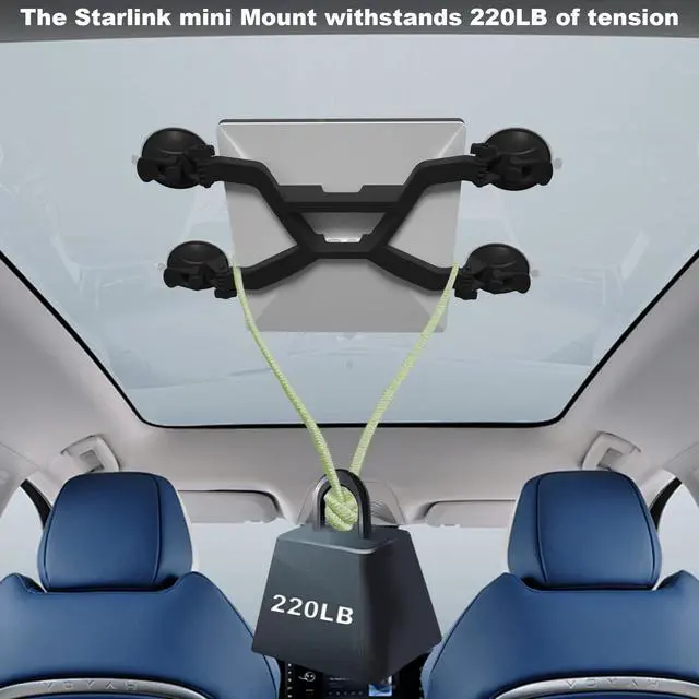 Alt view image 4 of 6 - Starlink Mini Mount/mini X for Car, Suction Cup Mount 360° Adjustable - Compatible with Starlink Mini Roof/Windshield/Sunroof - Secure Stable Satellite Signal for RV, Boat, SUV, Van Road Trips (Black)