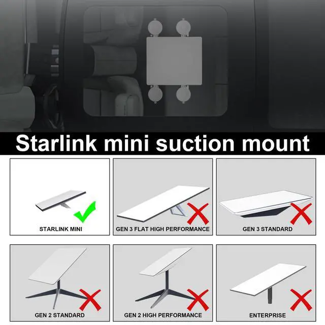 Alt view image 5 of 6 - Starlink Mini Mount/mini X for Car, Suction Cup Mount 360° Adjustable - Compatible with Starlink Mini Roof/Windshield/Sunroof - Secure Stable Satellite Signal for RV, Boat, SUV, Van Road Trips (Black)