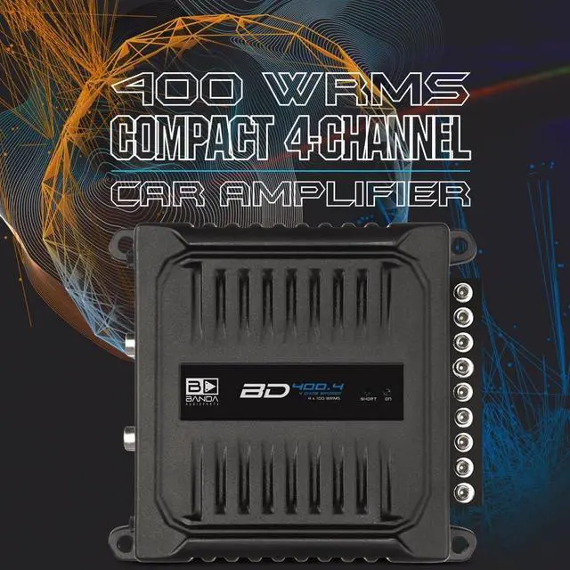 Alt view image 2 of 6 - Banda Audiopart BD-400.4 4 Channel Amplifier Car Audio - 400W RMS Full Range 4 Channel Amp for Door Speakers, Mini Car Amplifier, Multi-Speaker Systems, Small 4 Channel Amp