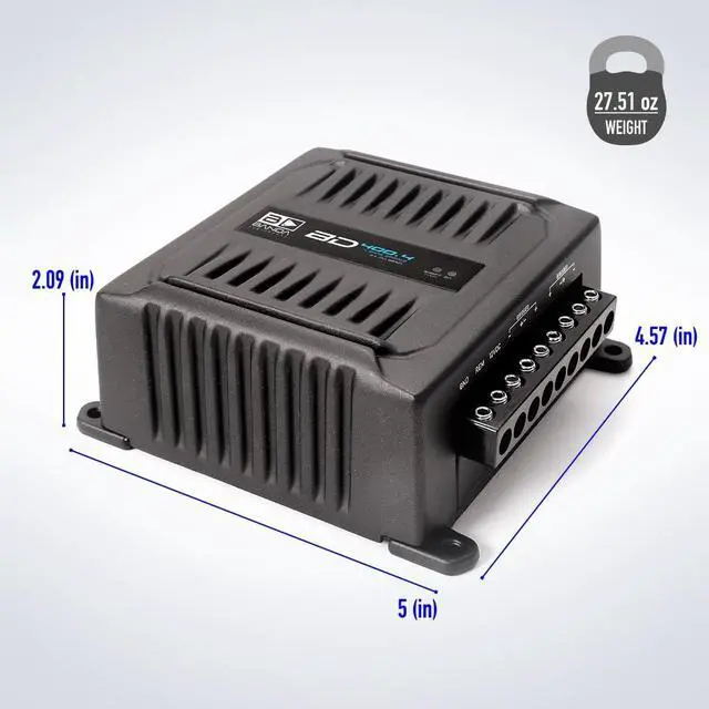Alt view image 3 of 6 - Banda Audiopart BD-400.4 4 Channel Amplifier Car Audio - 400W RMS Full Range 4 Channel Amp for Door Speakers, Mini Car Amplifier, Multi-Speaker Systems, Small 4 Channel Amp