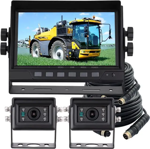 Main image of AHD 1080P Wired Reverse Rear View Backup Camera System,2 IR Camera with Waterproof IP69K, 7" Single View Monitor with TVS Protector,Vibration-Proof 10G for Tractor/Truck/Skid Steer/Heavy Equipment