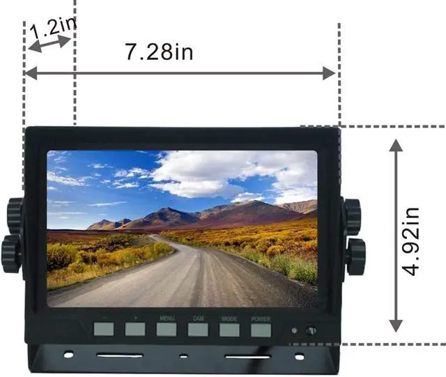 Alt view image 2 of 6 - AHD 1080P Wired Reverse Rear View Backup Camera System,2 IR Camera with Waterproof IP69K, 7" Single View Monitor with TVS Protector,Vibration-Proof 10G for Tractor/Truck/Skid Steer/Heavy Equipment