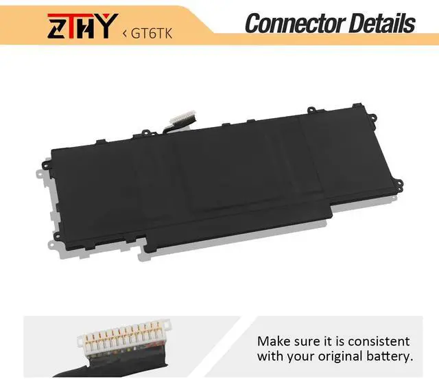Alt view image 4 of 6 - GT6TK Battery 60Wh 3-Cell Replacement for Dell Latitude 9440 2-in-1 Latitude 9450 2-in-1 Series Laptop K2CPY 0K2CPY MWK05 0MWK05 11.55V 5065mAh
