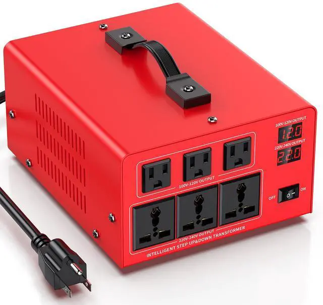 Main image of 5000W Voltage Transformer Power Converter(110V to 220V, 220V to 110V) Step Up/Down Converter 110/120 Volt - 220/240 Volt w/US Power Cord, LCD Display, 3 US Outlets, 3 Universal Outlet