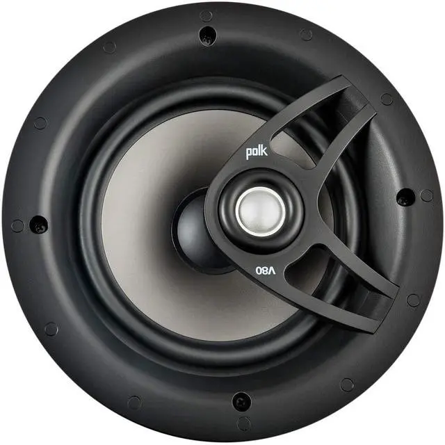 Alt view image 3 of 5 - V80 Vanishing in-Ceiling Speaker (Single), Ideal for All Rooms, Features Polypropylene Cone Driver, Swivel Mount Silk Dome Tweeter, Easy Installation, Includes Paintable Magnetic Grille