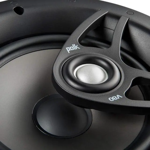 Alt view image 4 of 5 - V80 Vanishing in-Ceiling Speaker (Single), Ideal for All Rooms, Features Polypropylene Cone Driver, Swivel Mount Silk Dome Tweeter, Easy Installation, Includes Paintable Magnetic Grille