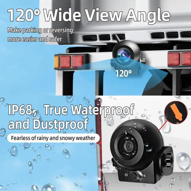 Alt view image 5 of 6 - Wireless Backup Camera,WiFi Magnetic Backup Camera,Rechargeble,IP68 Waterproof,Night Visiong,iPhone APP Bluetooth Rear View Camera for Truck Horse Trailer Hitch Gooseneck Travel Boat Camper RV