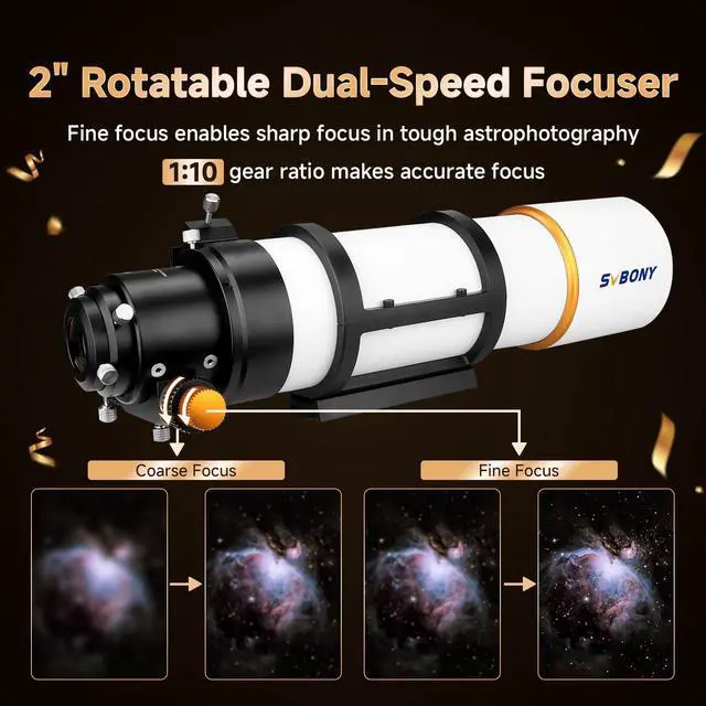 Alt view image 4 of 6 - SV48P Telescope, 90mm Aperture F5.5 Refractor OTA for Adults Beginners, Telescope for Adults & Beginner Astronomers, Telescopes for Deep Sky Astrophotography and Visual Astronomy