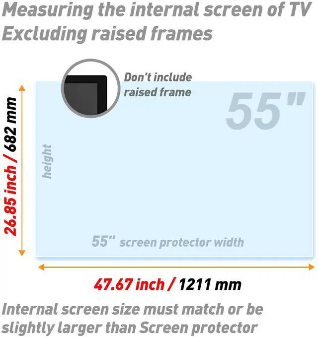 Alt view image 5 of 6 - 55 Anti-Glare TV Film Anti-Blue Light Screen Protector, Anti Glare Film for TV 55 Inch Anti UV Film Protection Eyes,Reduce TV Screen Reflections and Glare