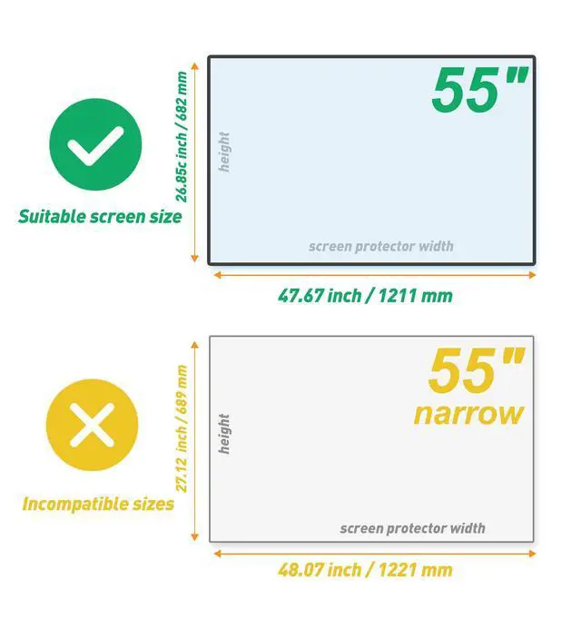 Alt view image 6 of 6 - 55 Anti-Glare TV Film Anti-Blue Light Screen Protector, Anti Glare Film for TV 55 Inch Anti UV Film Protection Eyes,Reduce TV Screen Reflections and Glare