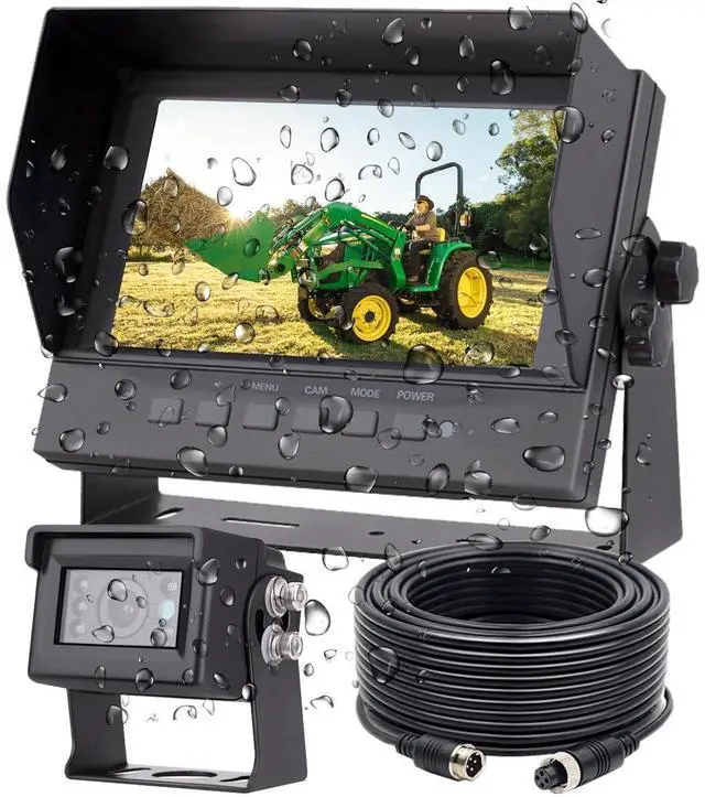 Main image of 7" 1080P AHD Wired Reverse Rear View Backup Camera System,Guide line, Waterproof Monitor& Camera, Night Vision, Vibration-Proof 10G for Tractor/Truck/Excavator/Caravan/Skid Steer/Heavy Equipment