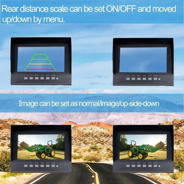 Alt view image 4 of 6 - 7" 1080P AHD Wired Reverse Rear View Backup Camera System,Guide line, Waterproof Monitor& Camera, Night Vision, Vibration-Proof 10G for Tractor/Truck/Excavator/Caravan/Skid Steer/Heavy Equipment