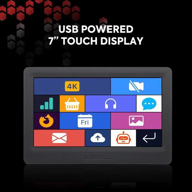 Alt view image 4 of 6 - WigiDash PC Command Panel - 7 inch Touch Display, Up to 20 (5x4) Widget Grid, Customizable Hotkeys/Shortcuts/Widgets, Monitor System Performance (Windows 10 and 11, USB Powered)