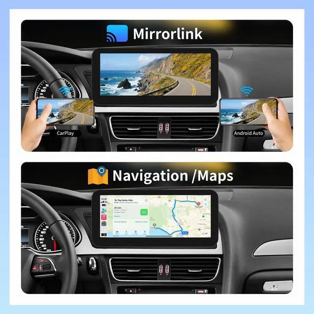 Alt view image 6 of 6 - 10.25 Inch Touchscreen for Audi A4 (2009-2015) with 3GMMI Wireless CarPlay/Android Auto, Car Radio Receiver, Multimedia, Bluetooth, Car Stereo, Navigation