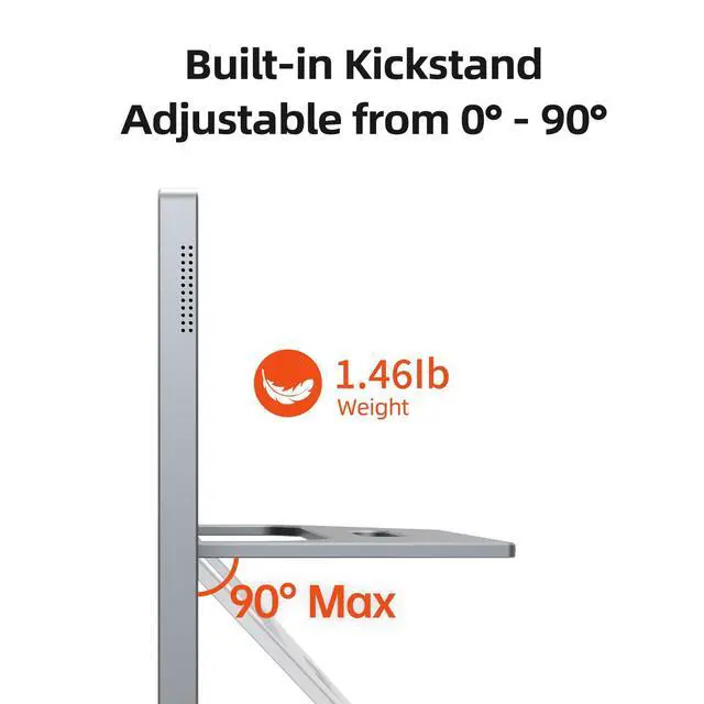 Alt view image 4 of 6 - 4K Portable Monitor for Laptop, 13.4" IGZO Display with Full-Laminated Tempered Glass 500 Nits, 100% sRGB Portable Laptop Screen with Kickstand & Speakers, USB-C & HDMI Travel Monitor, U13ZC