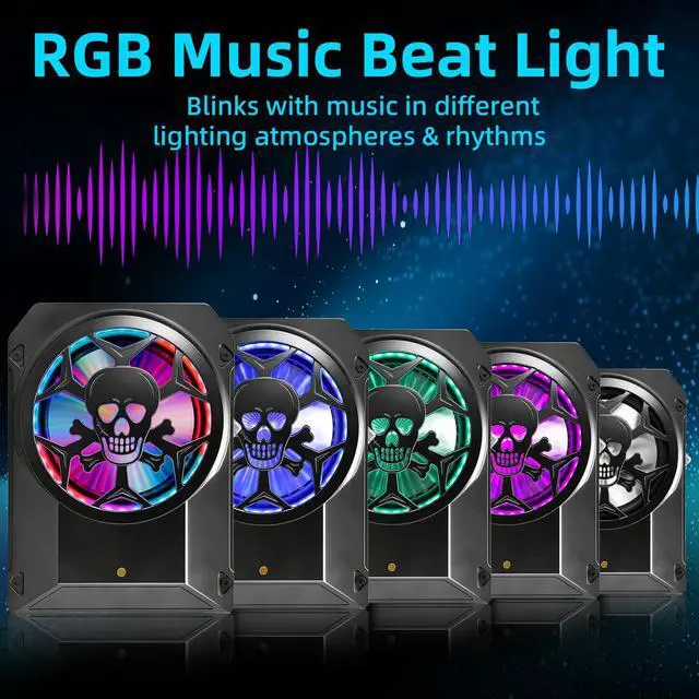 Alt view image 5 of 6 - 1600W Car Subwoofer, 10" Ultra-Thin Powered Under-Seat Sub with Built-in Amplifier, LPF/Gain/Bass Boost, Touch Control, Physical Switch Rhythm LED Ambient Light, Independent Bass Knob