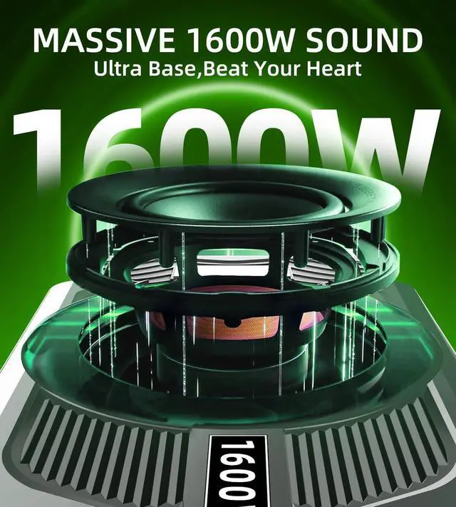 Alt view image 2 of 6 - Upgrade1600W Under Seat Subwoofer | 10" Slim Car Sub with Built-in Amp, RGB LED Lights, APP Control | Independent Bass Knob, LPF, Gain, Bass Boost | High Output Deep Bass Distortion-Free Audio