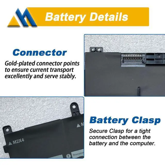 Alt view image 4 of 6 - VG661 Laptop Battery Replace for Dell Alienware X14 R1 Alienware X14 R2 Type P150G P150G001 P15G002 P150G003 P162G P162G001 Series Gaming 0GD3C9 0V4N84 11.4V 80.5Wh 6709mAh