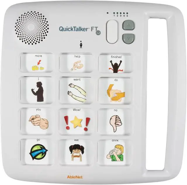 Alt view image 4 of 4 - QuickTalker 12 - Portable Multi-Message Speech Device with FeatherTouch Technology, 48 Messages, 5 Recording Levels, and Durable Design, AAC Communication Device for Non Verbal Kids & Adults